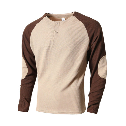 Men's long sleeve shirt with ruched shoulders and stylish contrasting design Amarae