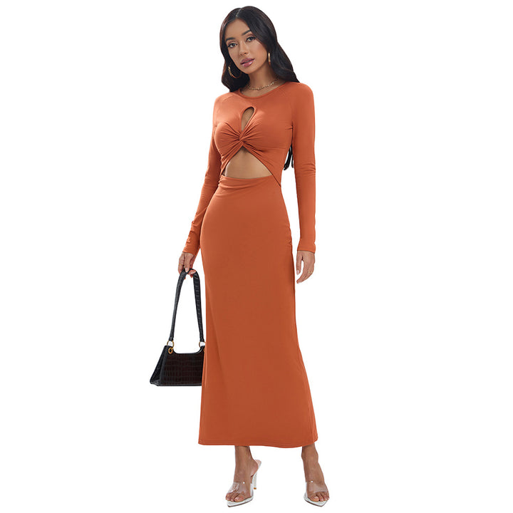 Robe portefeuille femme avec découpe décorative et manches longues Chic & Stil