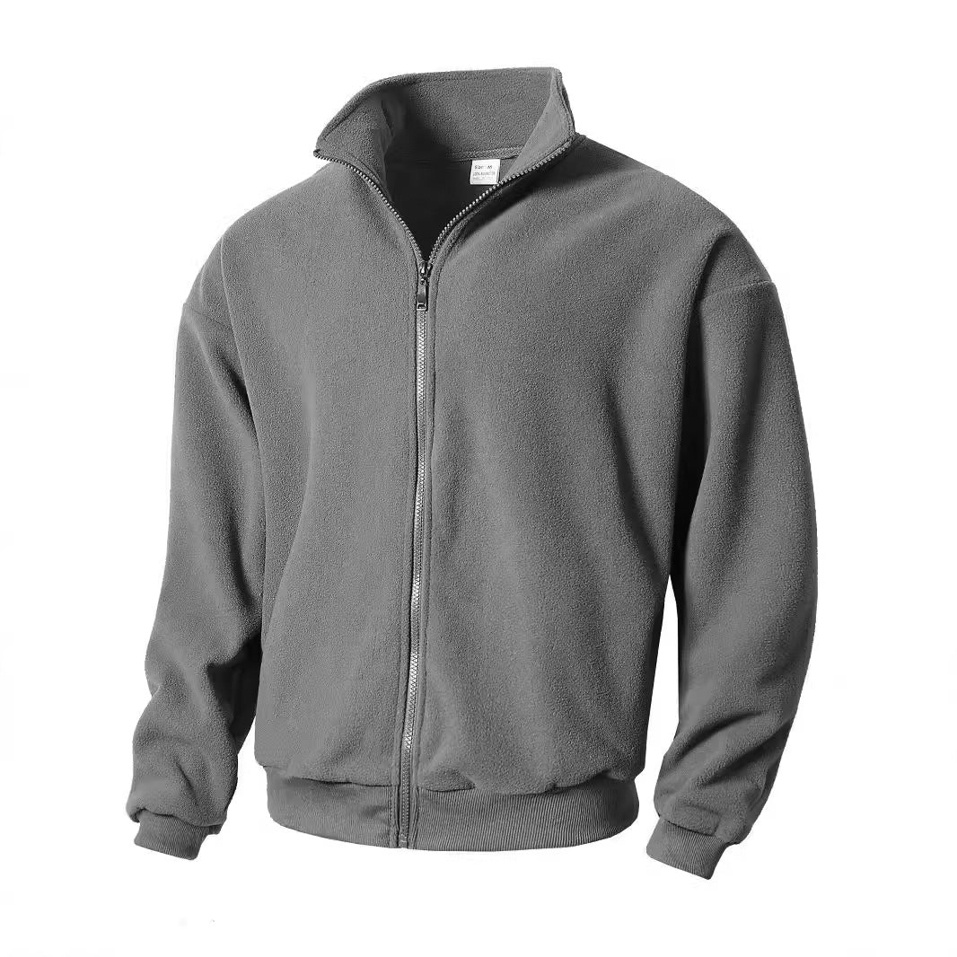 Fleece jacket for men with high collar and zipper Lune London