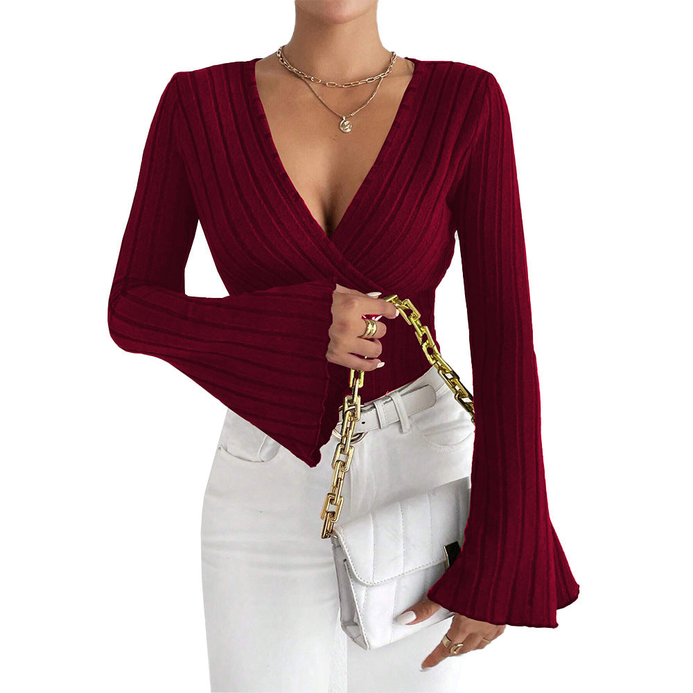 Chemise à manches longues pour femmes avec design enroulé et manches volumineuses Chic & Stil