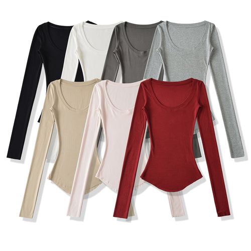Long sleeve blouse for women with an elegant round collar and a fitted cut Amarae