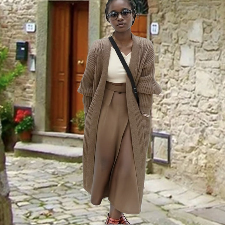 Elegant chunky knit coat for women Lune London