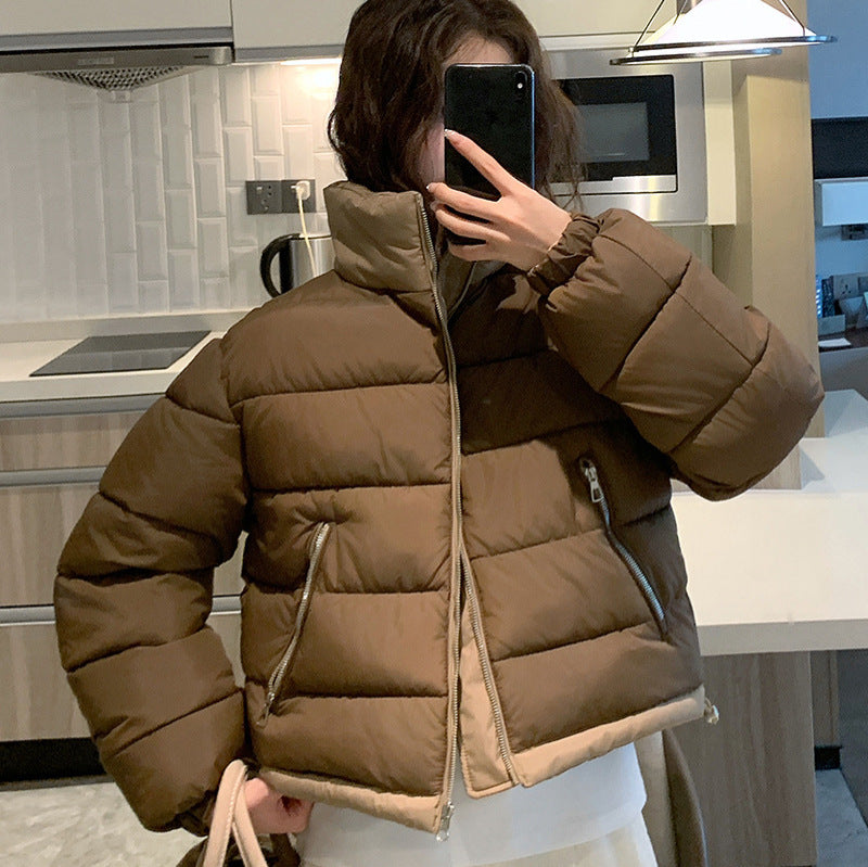 Ladies short quilted leisure jacket with side zippered pockets Amarae