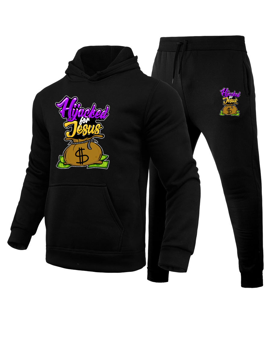 Men's hoodie and jogging pants set with creative design and practical pockets Lune London