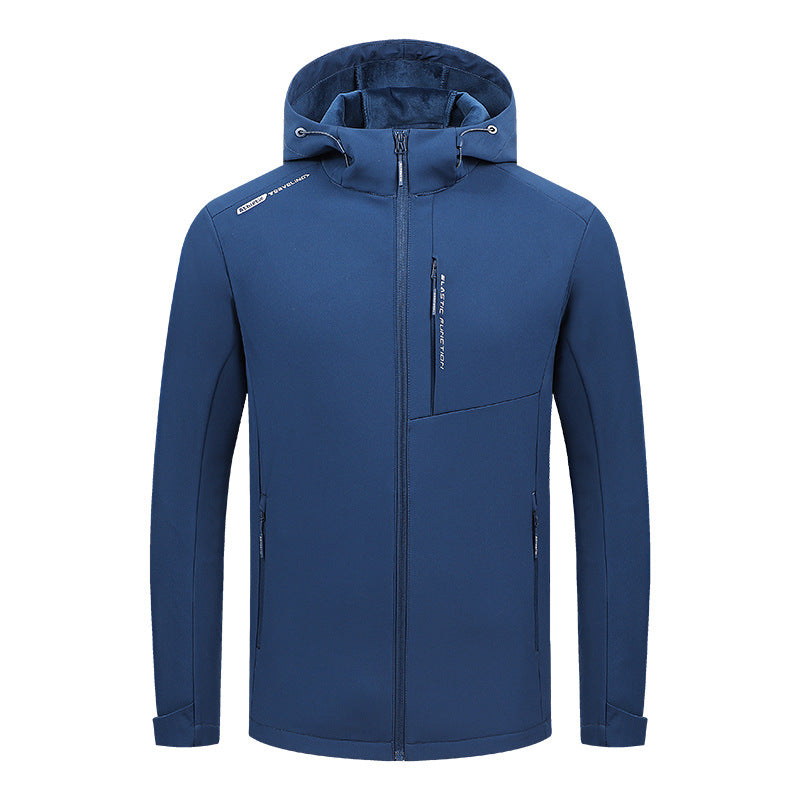 Men's Lightweight Softshell Hooded Jacket with elastic fit, water-repellent membrane and chest zip pocket Amarae