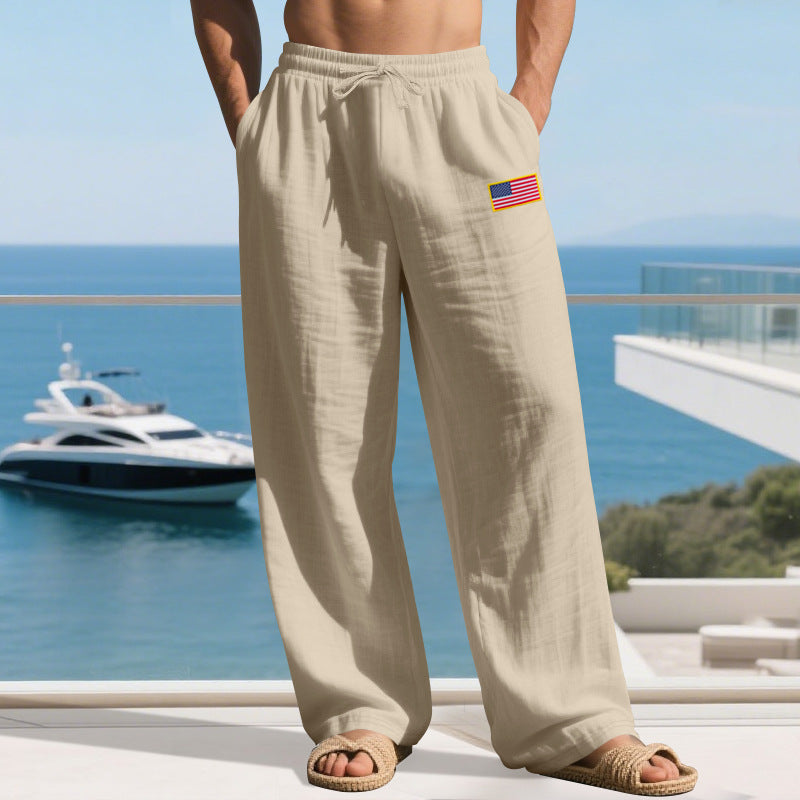 Men's Casual Leisure Pants with Elastic Waistband and Practical Side Pockets Lune London