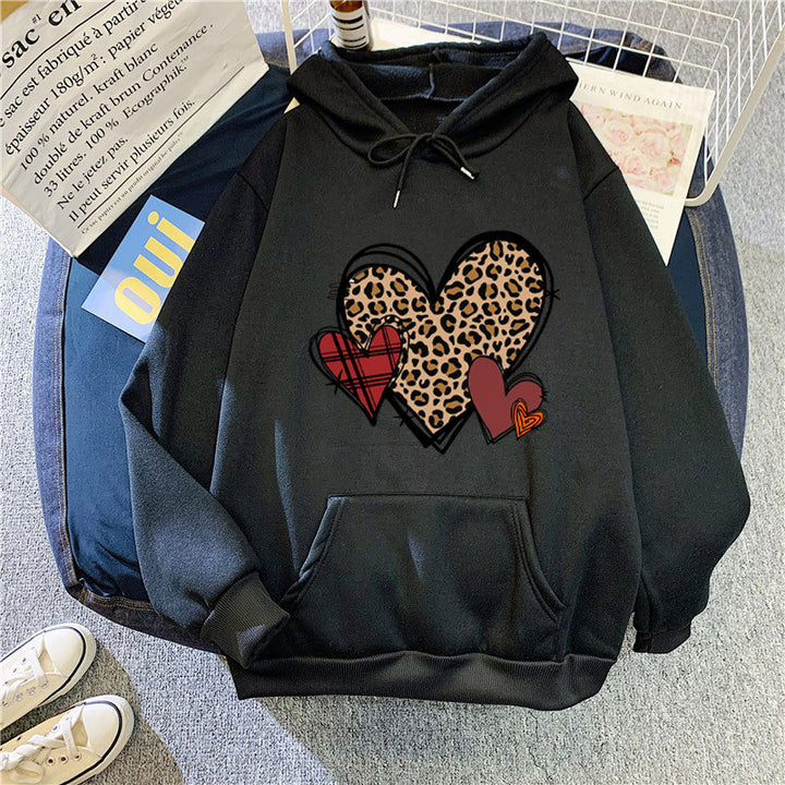 Ladies hoodie with playful heart pattern Chic & Stil
