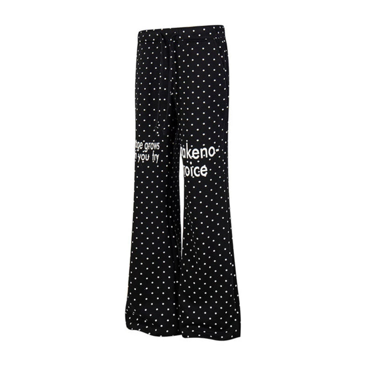 Women's Wide Lounge Pants with Drawstring, Flared Leg and Statement Print Amarae
