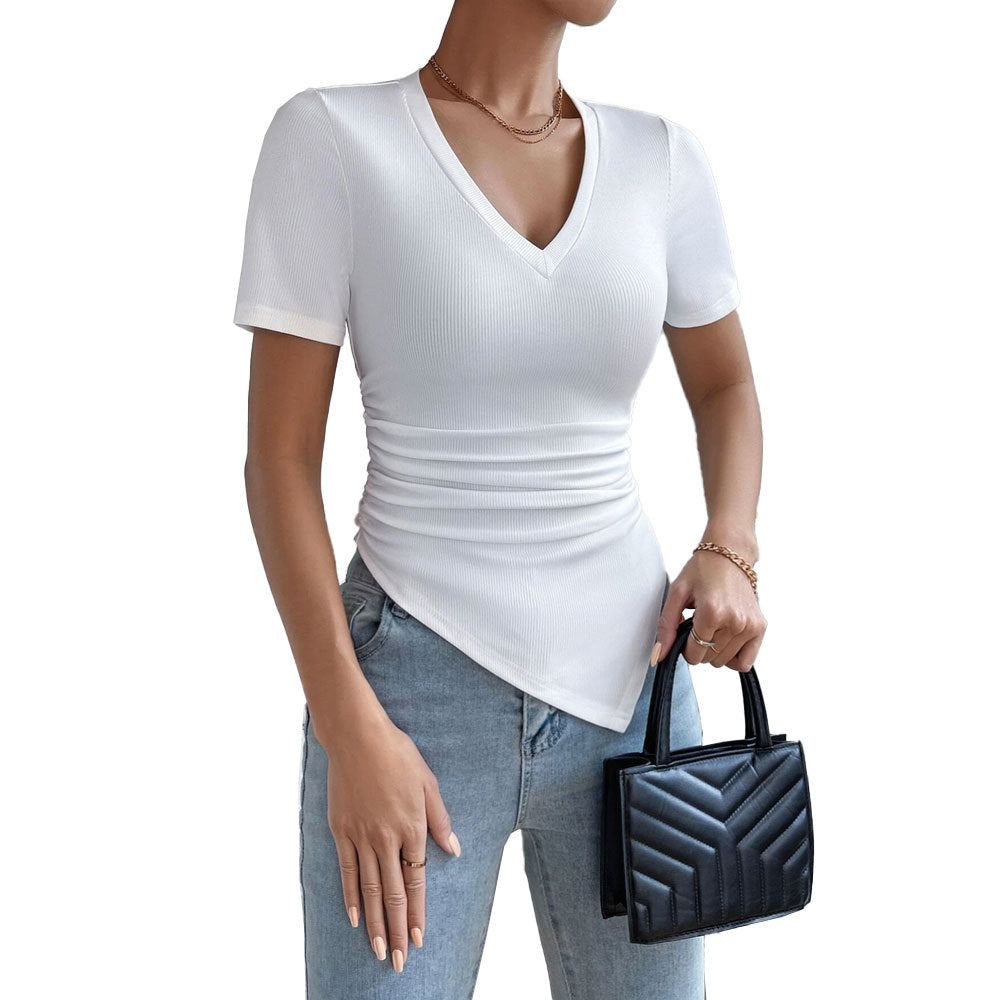 Body pour femmes avec un élégant décolleté en V et des fronces Chic & Stil