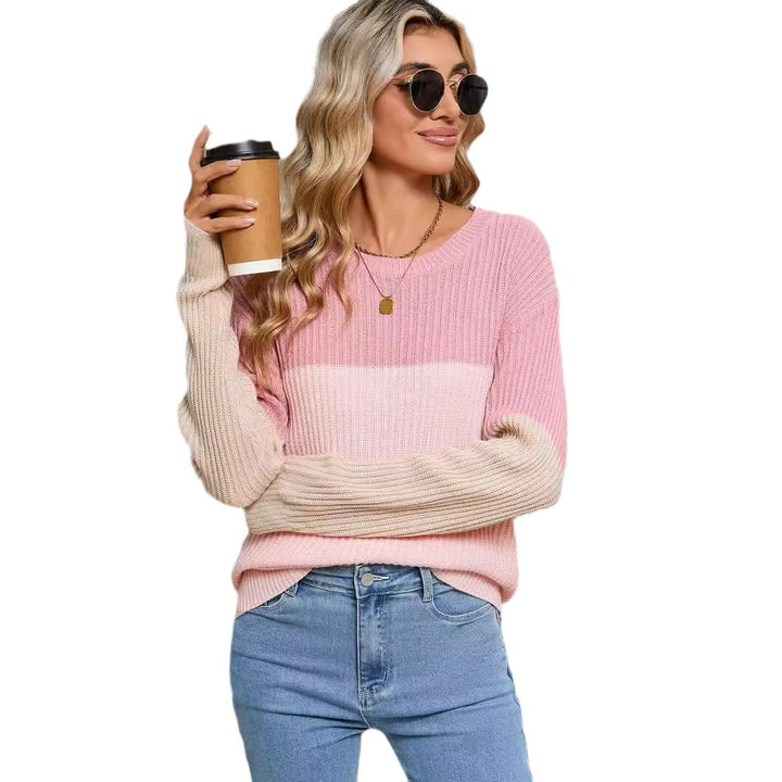 Pull en tricot pour femmes avec un design color block à la mode Chic & Stil