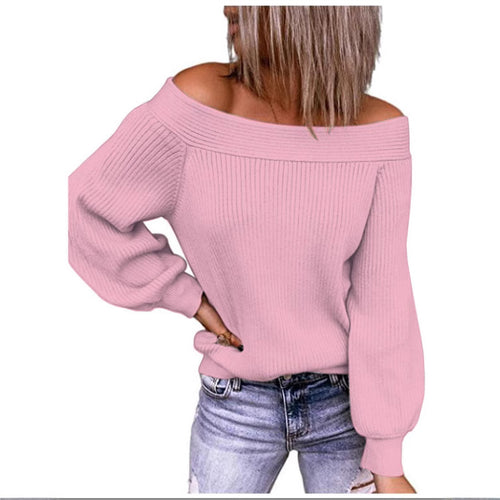 Knit sweater women off-shoulder chic and style