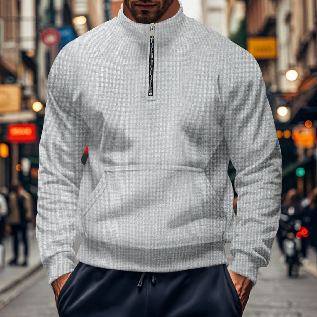 Men's sporty hooded sweatshirt with zipper and practical pockets Lune London