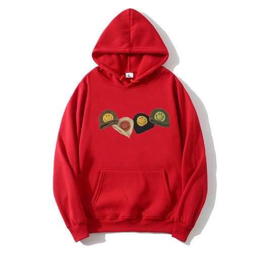 Women’s Hooded Sweatshirt with Playful Smiley Design Chic & Stil