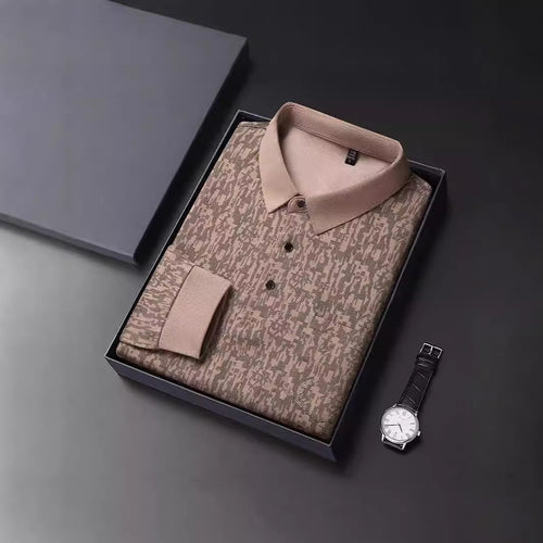 Polo shirt for men with graphic pattern and breathable functional material Amarae
