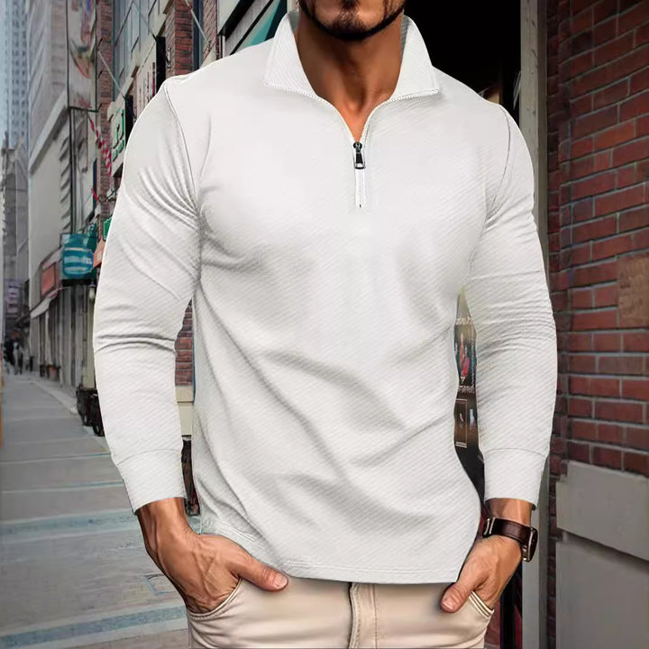 Functional pullover for men with short zip and sporty cut Lune London