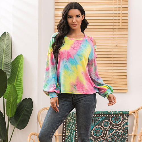 Casual hoodie for women with a trendy tie-dye pattern Amarae