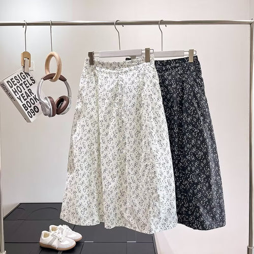 Jupe midi pour femmes avec motif floral et taille élastique Chic & Stil