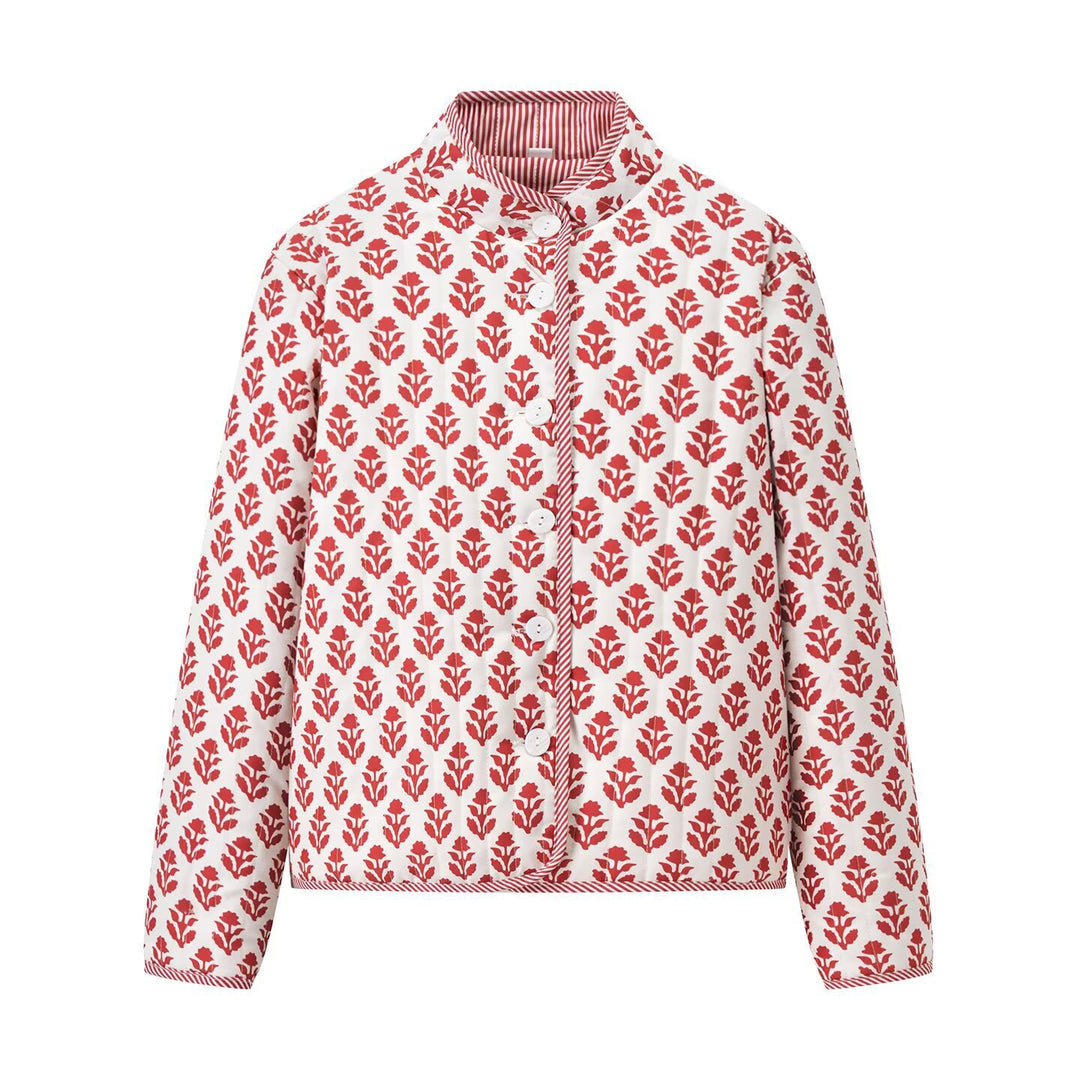 Blouse pour femme à motifs avec col montant et détails en boutons Chic & Stil