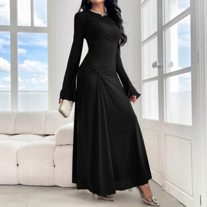 Women's maxi dress with gathered waist and bell sleeves Amarae
