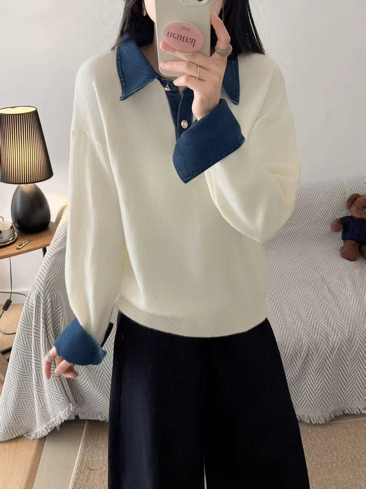 Pull confortable pour femmes avec col sportif Chic & Stil