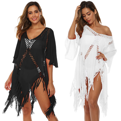 Elegant Fringe Beach Scarf for Chic Ladies