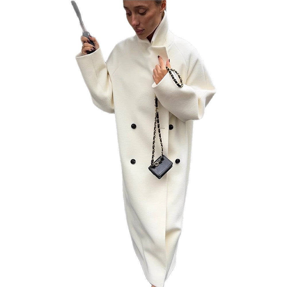 Women's Maximum Coat in clean-cut Cocoon style with high stand-up collar Amarae