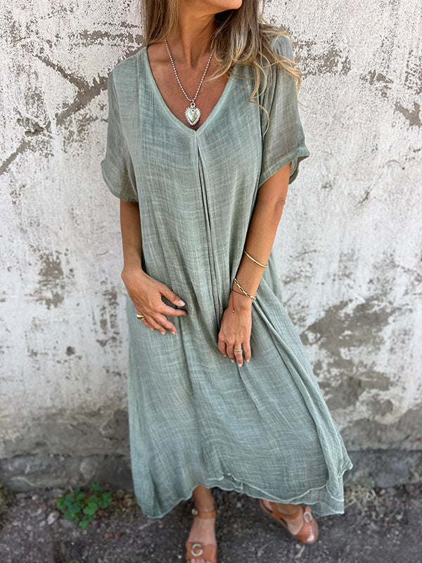 Lightweight summer dress for women with V-neck Lune London