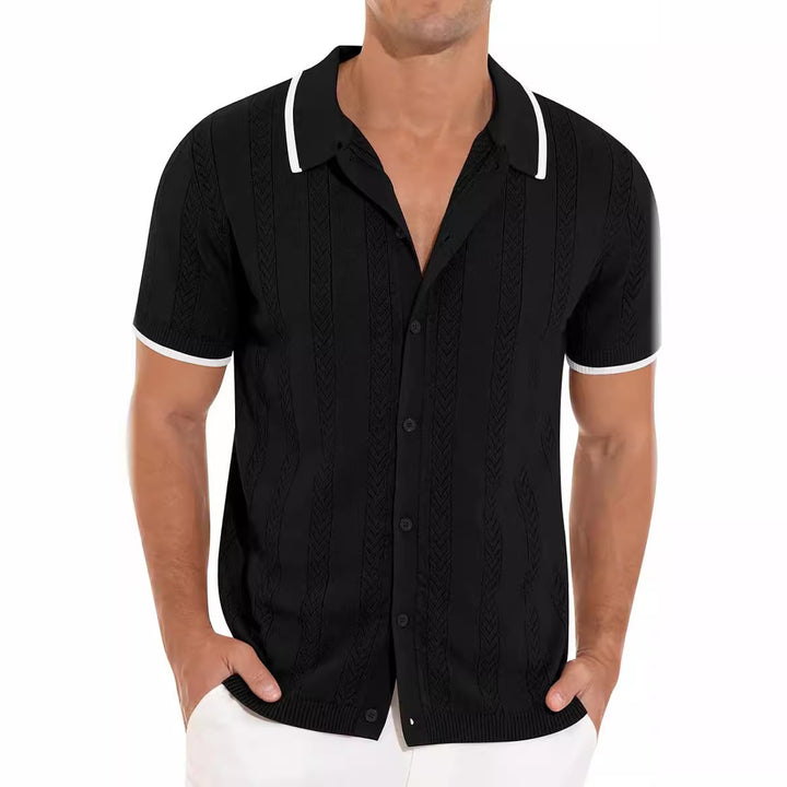 Short sleeve polo shirt for men with textured design Lune London