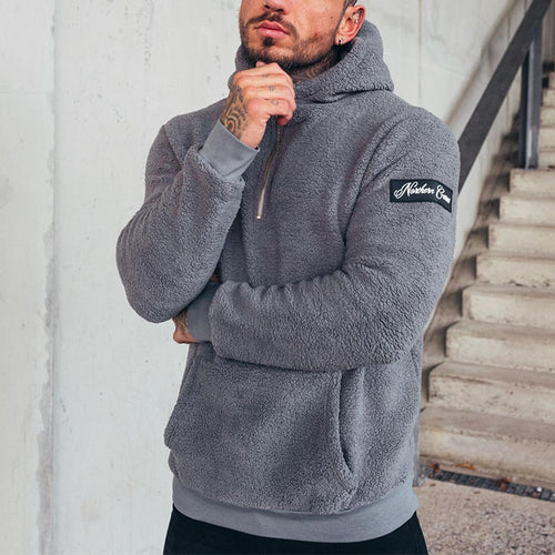 Men's Fleece Hoodie with High Collar Amarae