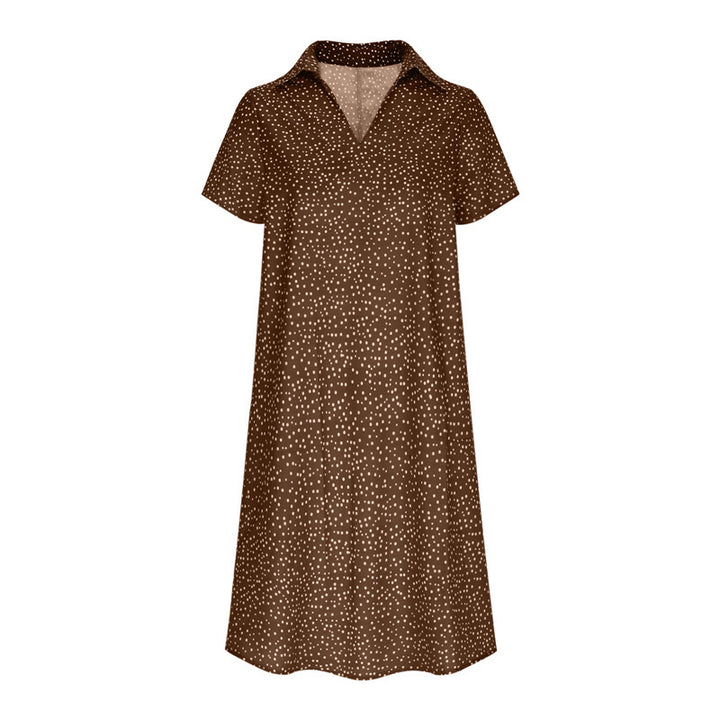Shirt dress for ladies with polo collar and lightweight breathable fabric Lune London