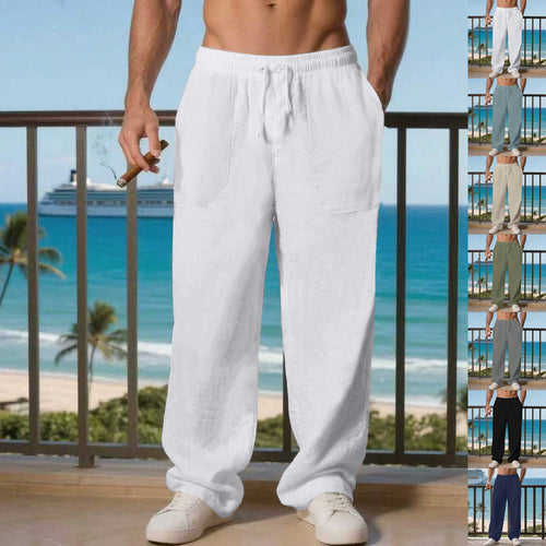 Comfortable beach pants for men with side pockets and elastic waistband Amarae