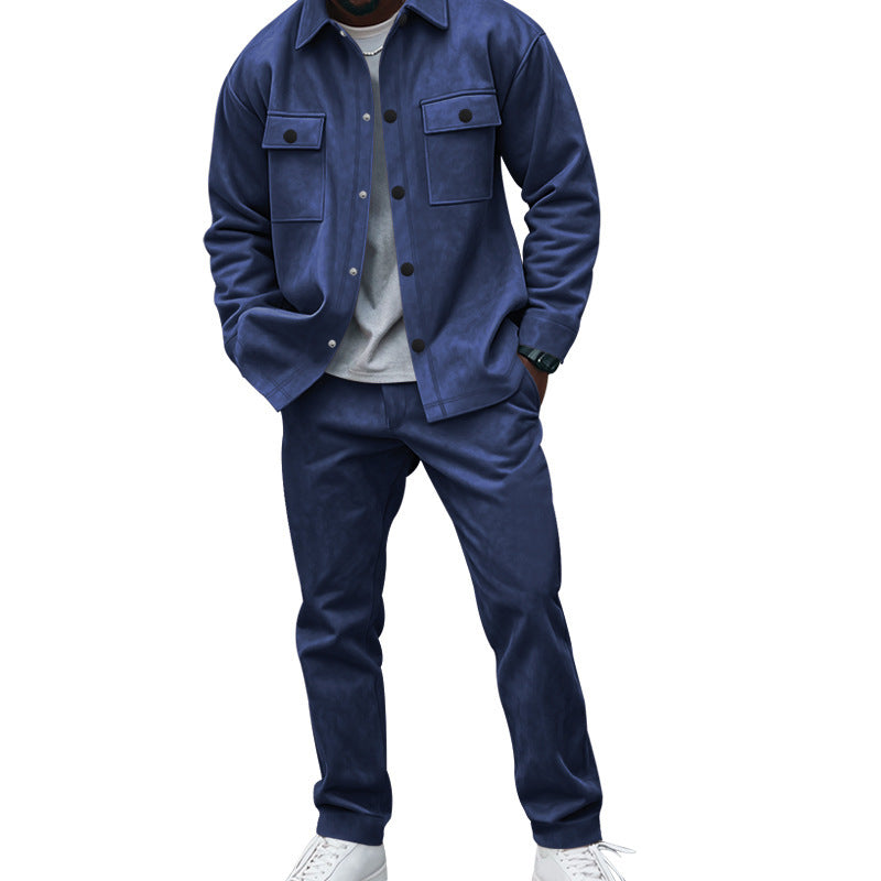 Casual shirt and pants set for men in soft material with practical pockets Lune London