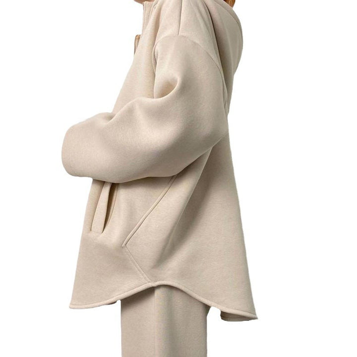 Ladies Modern High Collar Fleece Sports Set with Practical Pockets Lune London