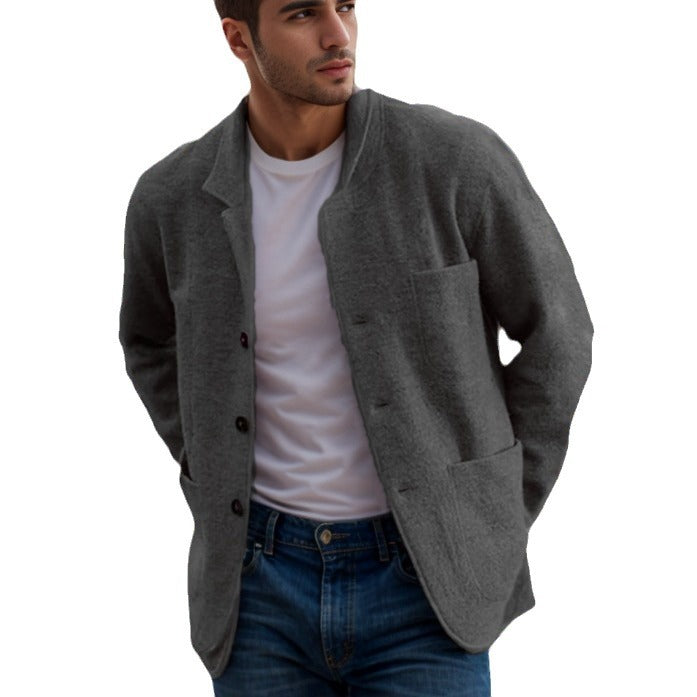 Transitional jacket for men in high-quality material with an elegant collar and practical pockets Lune London