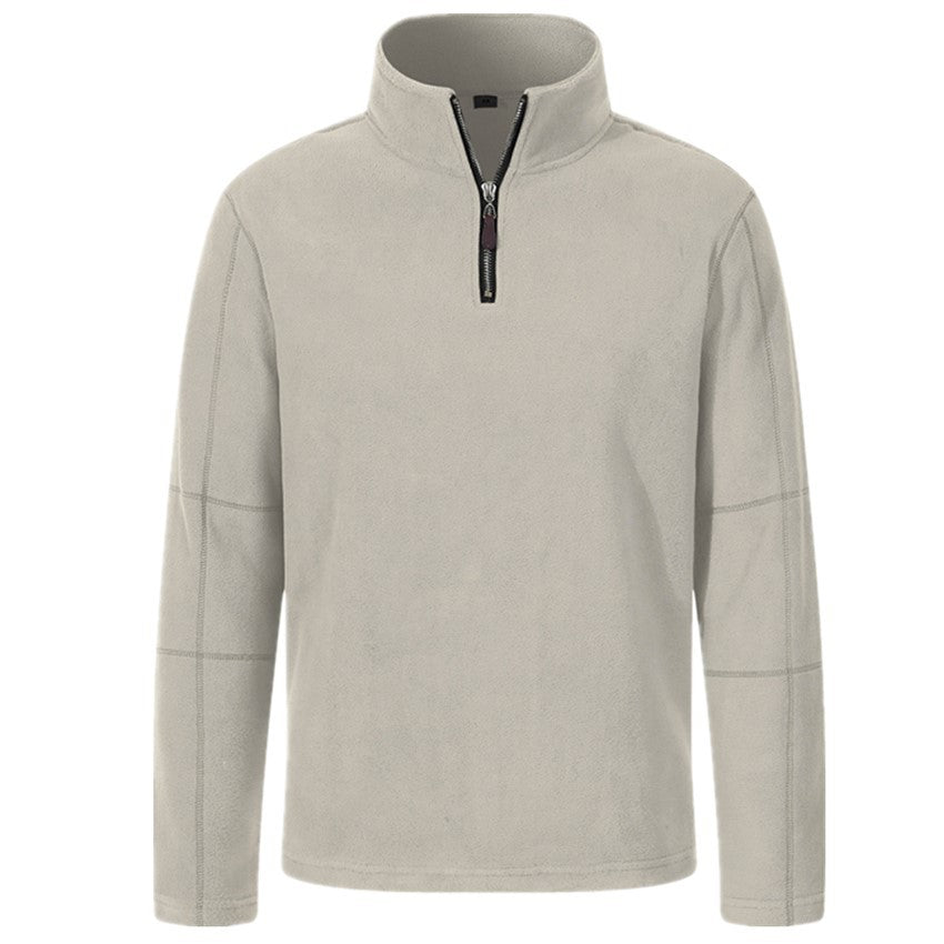 Fleece pullover for men with half-zip and high collar Lune London