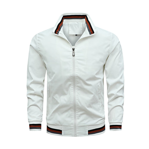 Men's sporty transitional jacket with practical pockets and high collar Amarae