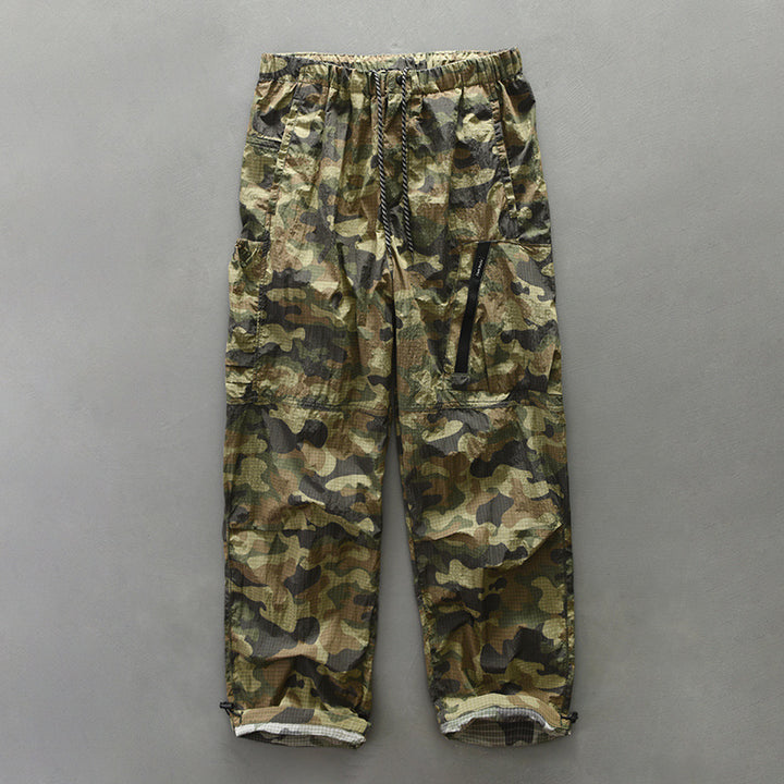 Functional pants for men with elastic waistband and zippered side pockets Lune London