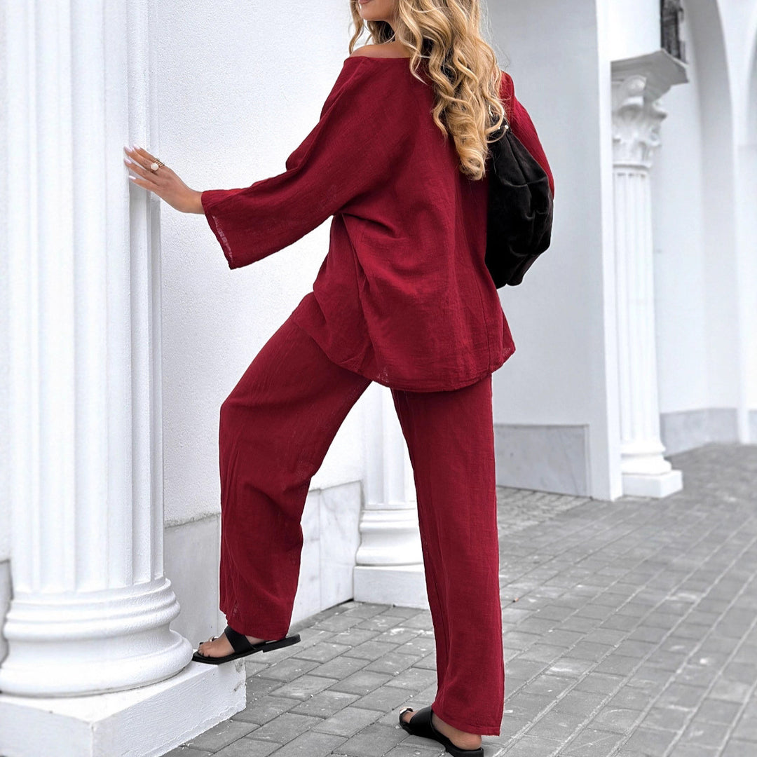 Dames ensemble décontracté léger en coton avec une coupe large Lune London