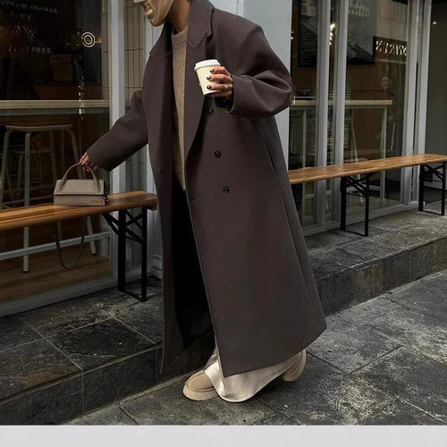 Elegant transitional coat for ladies with double row of buttons Amarae
