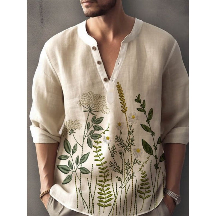 Elegant shirt for men embroidered with flowers Amarae