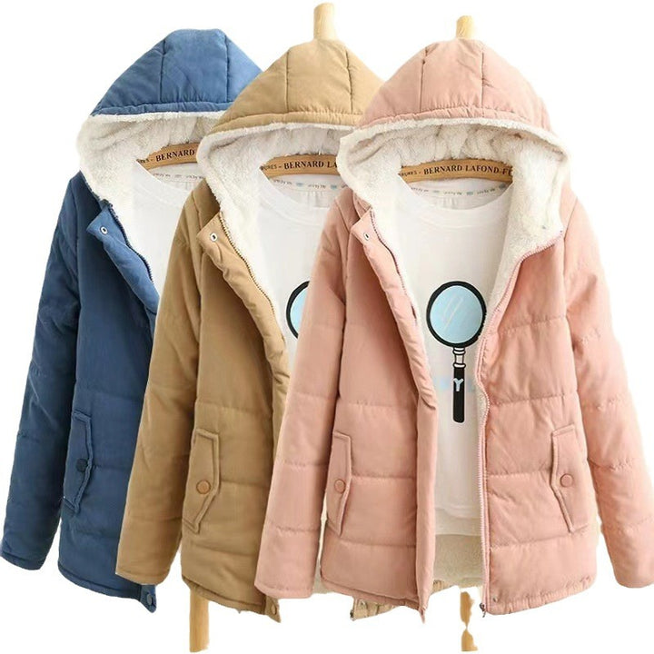 Ladies quilted winter coat with hood and warm inner lining Amarae