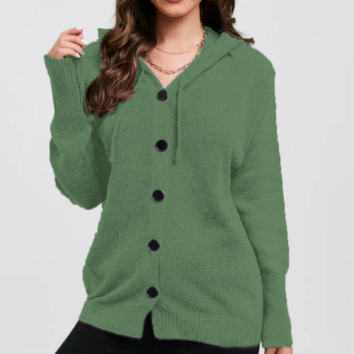 Ladies Cozy Hooded Jacket with Chic Buttons and Style