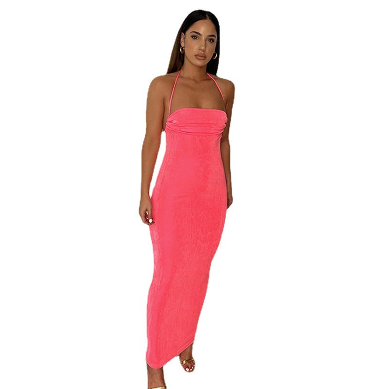 Fitted dress with ruffles for women with adjustable straps Lune London