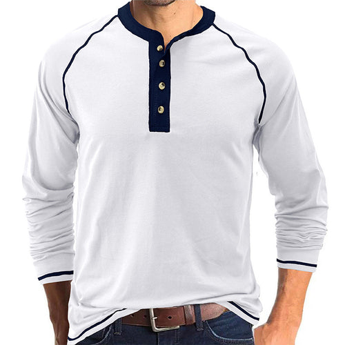 Men's long sleeve shirt with button placket and contrasting details Amarae