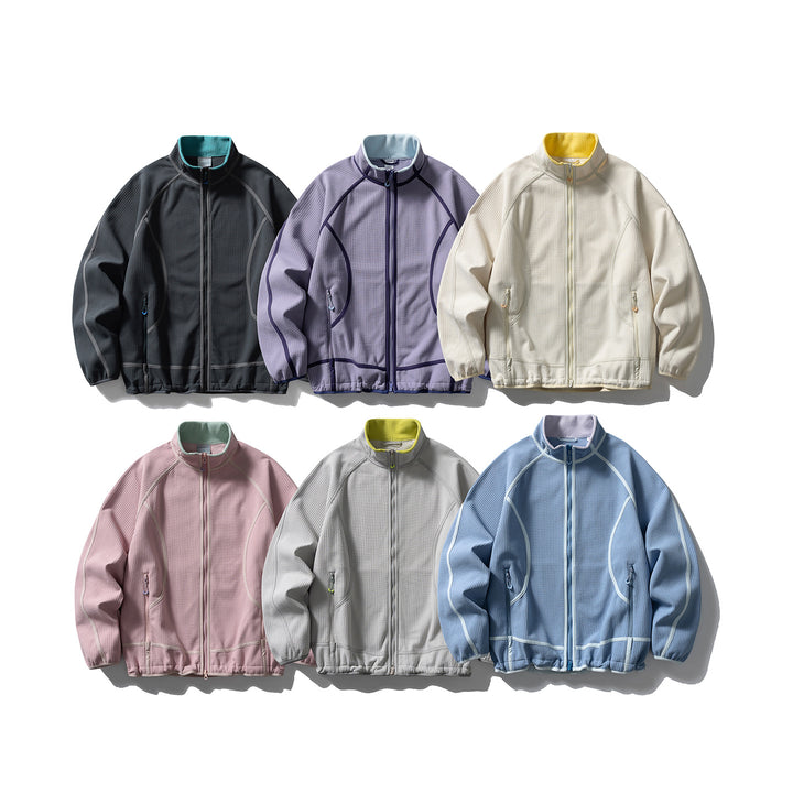 Unisex Structured Fleece Jacket with Zipper, Raglan Sleeves and Elastic Hem Amarae