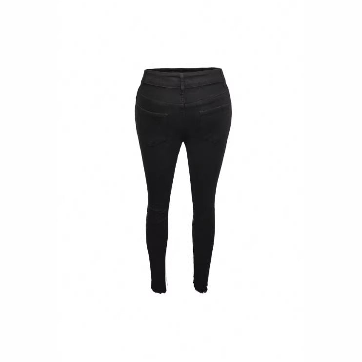 Women high-waisted body-shaping skinny jeans with knee rips and butt-lifting waistband Amarae