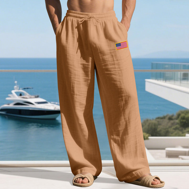 Casual beach pants for men with elastic waistband and side pockets Lune London
