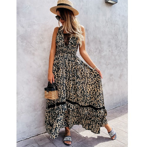 Maxi dress for women with lace embellishments Lune London