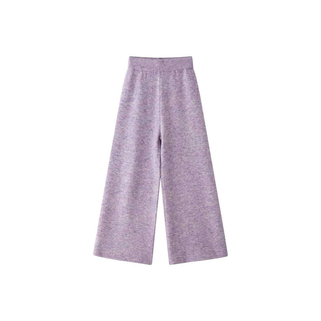 Women High-waisted fluffy knit palazzo pants with wide leg Amarae