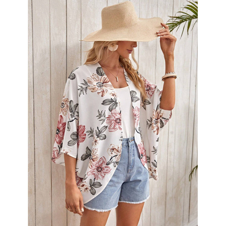 Women's kimono jacket with floral details and relaxed fit Lune London